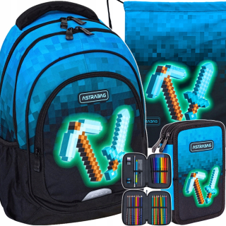 Viackomorový školský batoh AstraBag Multicolor 20 l + 2 ďalšie produkty